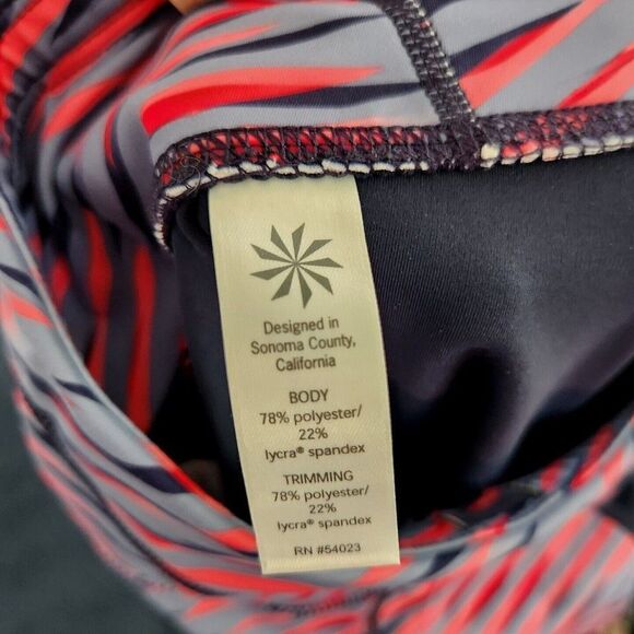 Athleta Electra Sonar 7/8 Length Pink Blue Stretch Leggings Women's Size S - Picture 11 of 11